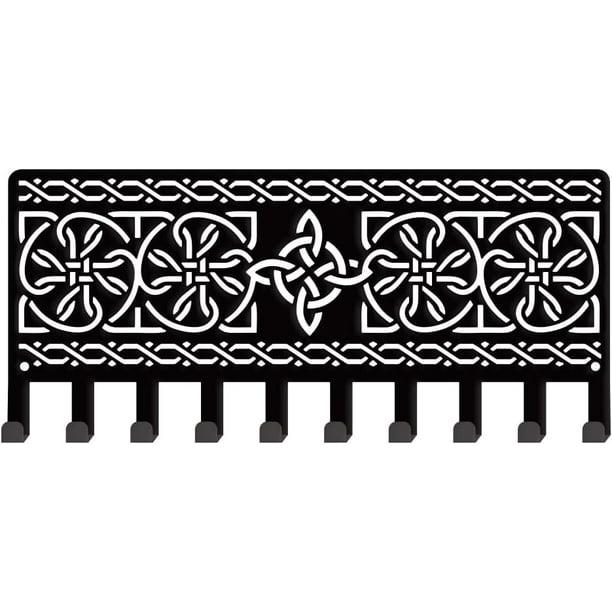 Llavero de pared con diseño retro, 10 ganchos, estilo rústico, organizador de llaves de metal.