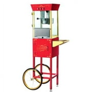 Great Northern Popcorn Red Antique Style Popcorn Popper Machine Cart, 8 Ounce