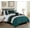 Teal/Black/Gray, variant on Chezmoi Collection 7-Piece Luxury Floral Leaves Embroidery Comforter Set, Queen, Teal Blue/Gray/Black