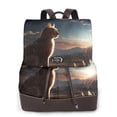 thumbnail image 1 of Easygdp Pyramid Desert Cat Mochila de Cuero para Mujeres, Bolso de Hombro, Bolsos de Mano de Moda para Trabajo y Viajes, 1 of 4