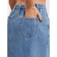 thumbnail image 5 of DARING DIVA Women's A Line Back Waist Knee Length Jean Skirts Small Light Blue, 5 of 7