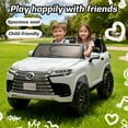 thumbnail image 6 of Xuanlur 24V 7AH Ride on Toys for Big Kids, Licensed LEXUS LX600 2 Seater 110W Motor Ride on Cars w/Remote Control, 4-Wheel Suspension, LED, Music, Power Display, Electric Car for Boys Girls, White, 6 of 7