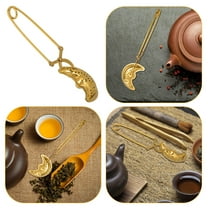 PAMINGONO 1Set Stainless Steel Tea Strainer For Loose Leaf Tea With Elegant Moon Shaped Handle Portable
