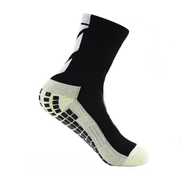 Calcetines deportivos antideslizantes para hombre, calcetines de fútbol con forma de flecha, absorbentes de sudor, transpirables, con base de toalla, calcetines de entrenamiento de plástico