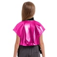thumbnail image 2 of TiaoBug Kids Girls Shiny Metallic Zip Up Jacket Hip Hop Dance Performance Sparkly Cropped Tank Top Hot Pink 10, 2 of 5