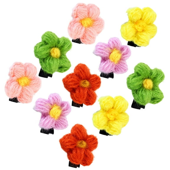 OUNONA  12 Pcs Flower Hair Accessories Pigtails Kids Decorations for Parties Child