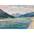 thumbnail image 3 of Ivan Ivanec 14x11 Black Modern Framed Museum Art Print Titled - Mountain Landscape with the River (1943), 3 of 5