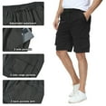 thumbnail image 6 of Satankud Mens Casual Cargo Shorts Classic Drawstring Stretch Hiking Beach Shorts Twill Chino Short with 6 Pockets Black Size 34, 6 of 8