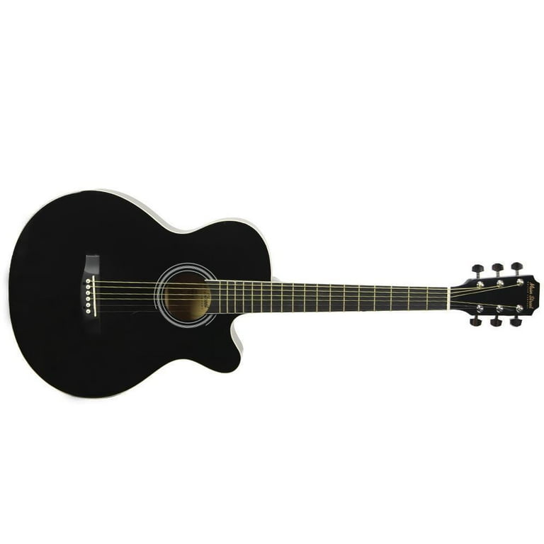 Main Street Guitars 6 Strings Acoustic Guitar, Black, 12 oz
