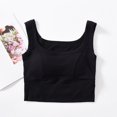 thumbnail image 6 of WREESH Women's Square Neck Sports Bra Tank Top Longline Workout Crop Yoga Built in Pads Slit Hem, 6 of 6