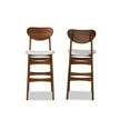 thumbnail image 2 of Baxton Studio Katya Mid-Century Modern Grey Fabric Upholstered and Walnut Brown Finished Wood 2-Piece Bar Stool Set, 2 of 7