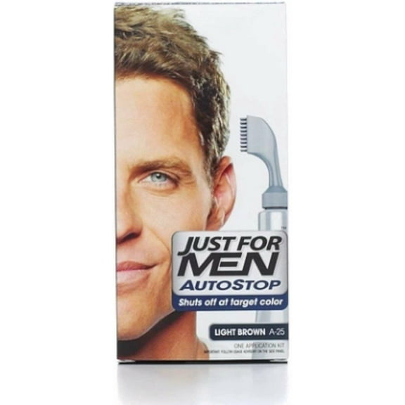 JUST FOR MEN Men AutoStop Foolproof Haircolor, Light Brown A-25 1 Kit (Pack of 2)