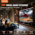 thumbnail image 2 of VEVOR Manual Pull Down Projector Screen, 100 inch 16:9 4K 1080 HD Retractable Projector Screen, Auto-Locking Portable Projection Screen, Portable Projector Movie Screen for Family Home Office Theater, 2 of 9