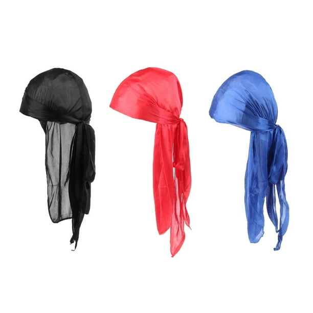 Bufanda de Seda Mujer jinwen 3x gorro pirata Negro azul rojo
