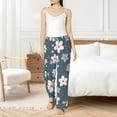 thumbnail image 6 of Lsque Blue Flower Print Women's Pajama Pants, Lounge Pant - Comfortable Home Wear,Elastic Waistband, Stylish Design-Large, 6 of 9