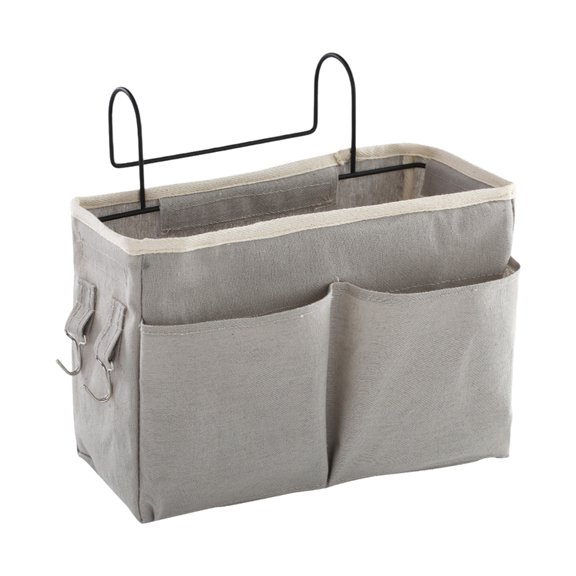 Multiple Pocket Bedside Organizers Cotton Fabric Basket For Items Storage