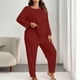 thumbnail image 1 of Pincandy Women's Plus Size Pajama Set - Crew Neck Long Sleeve Top & Pants, Casual & Comfortable for Homewear, 1 of 5