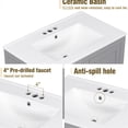 thumbnail image 5 of Grey Bathroom Vanity Set 60 inches with Embedded Ceramic Sinks and Sturdy Solid Wood Frame, 5 of 7