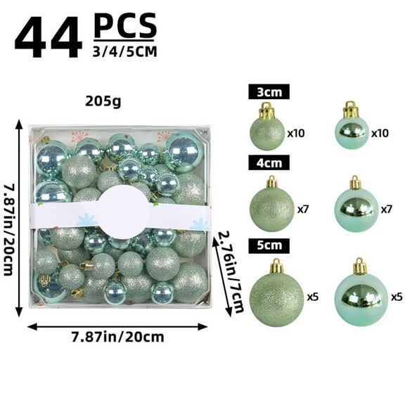 HomeDM Christmas Balls 44Pcs Purple Shatterproof Ornaments Balls Assorted Christmas Tree Hanging Pendant for Holiday Wedding Party Home Decor