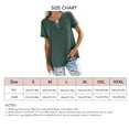thumbnail image 5 of Camiseta holgada informal de verano con cuello en V redondo y manga corta de color puro para mujer para uso diario, 5 of 5