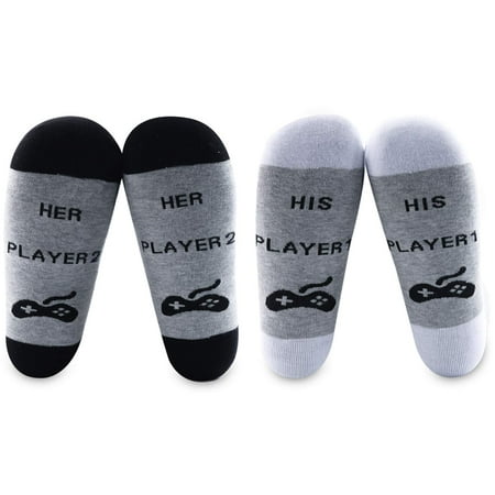 

MBMSO Gamer Couples Gifts His Player 1 Her Player 2 Couples Socks Game Lover Couples Gift His and Her Gifts (His Player 1 Her Player 2 Socks)