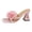 Pink, variant on Rose Flower Slides for Women Elegant Square Open Toe High Heeled Sandals Buckle Lady Charm Slip on Lightweight Dress Shoes Pink Size 7