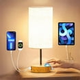 thumbnail image 2 of Amdohai Bedside Table Lamp Nightstand Lamp with Warm White LED Bulb Desk, 2 of 9