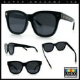 thumbnail image 2 of Womens Floral Star Metal Stud Jewel Arm Boyfriend Horn Rim Rectangle Sunglasses All Black, 2 of 8