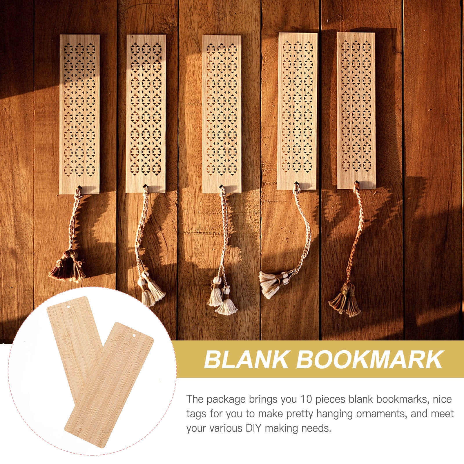 Masteelf 40 pcs Blank Bamboo Tag Label For DIY Craft Bookmark Wedding Ornaments Decoration