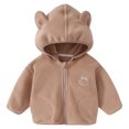 thumbnail image 2 of TMOYZQ Baby Girls Boys Fleece Hooded Jacket Zip Up Teddy Coat Winter Warm Bear Ear Cute Jackets Casual Fall Soft Thin Outerwear, 6M-5Y on Clearance, 2 of 3