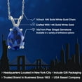 thumbnail image 2 of Gem Stone King 14K White Gold Blue Created Sapphire Pendant Necklace for Women | 2.10 Cttw | Gemstone September Birthstone | Pear Shape 10X7MM | With 18 inch Chain, 2 of 6