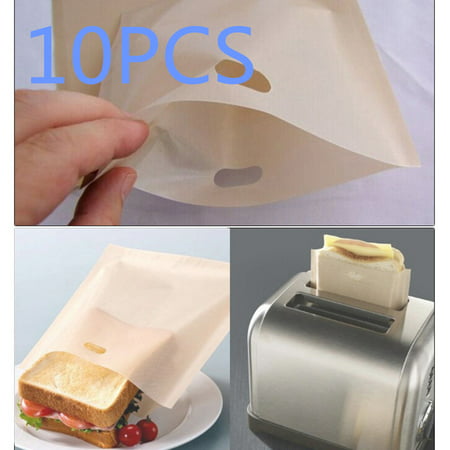 Jeobest Reusable Toaster Bags - Pocket Sandwich Toaster - Toaster Grilled Cheese Bags - 10PCS Non-stick Reusable Toaster Bags for Grilled Cheese Sandwiches Chicken (6.7 x 7.5 inch) (Best Sandwich Toaster In India)
