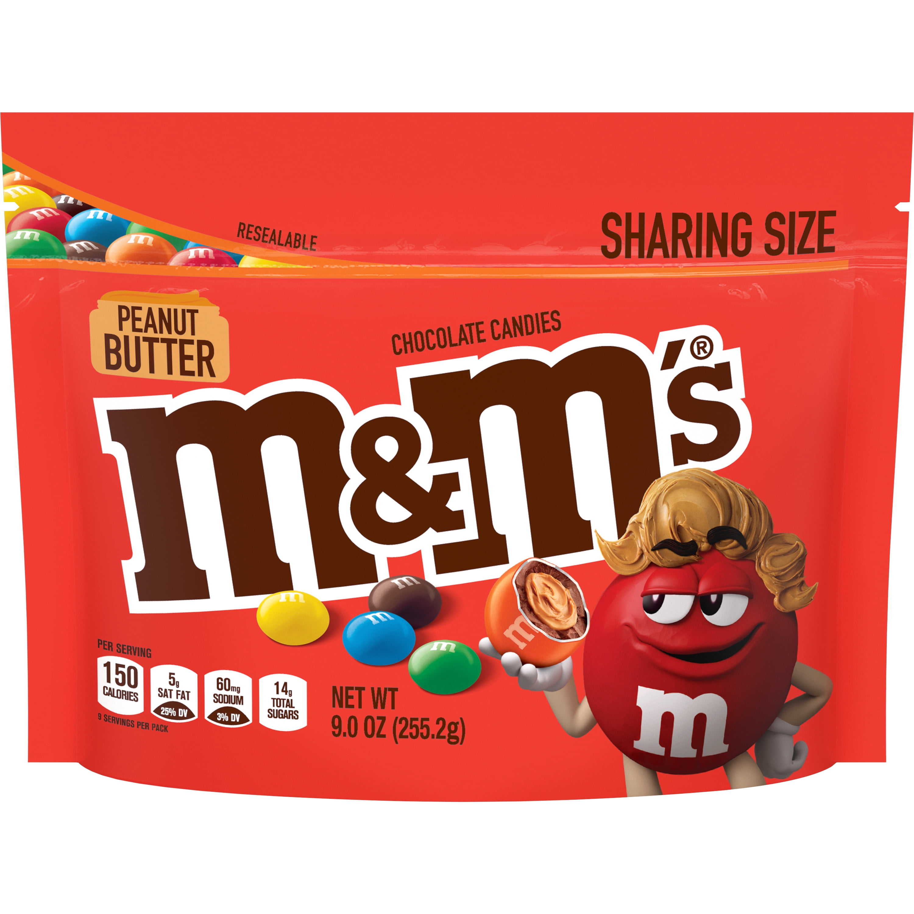M&M's, Peanut Butter Milk Chocolate Candies, Bowl Size Bag, 400g