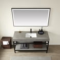 thumbnail image 3 of Vinnova Funes 60" Single Sink Bathroom Vanity in Matte Black Frame White Top with Mirror, 3 of 7