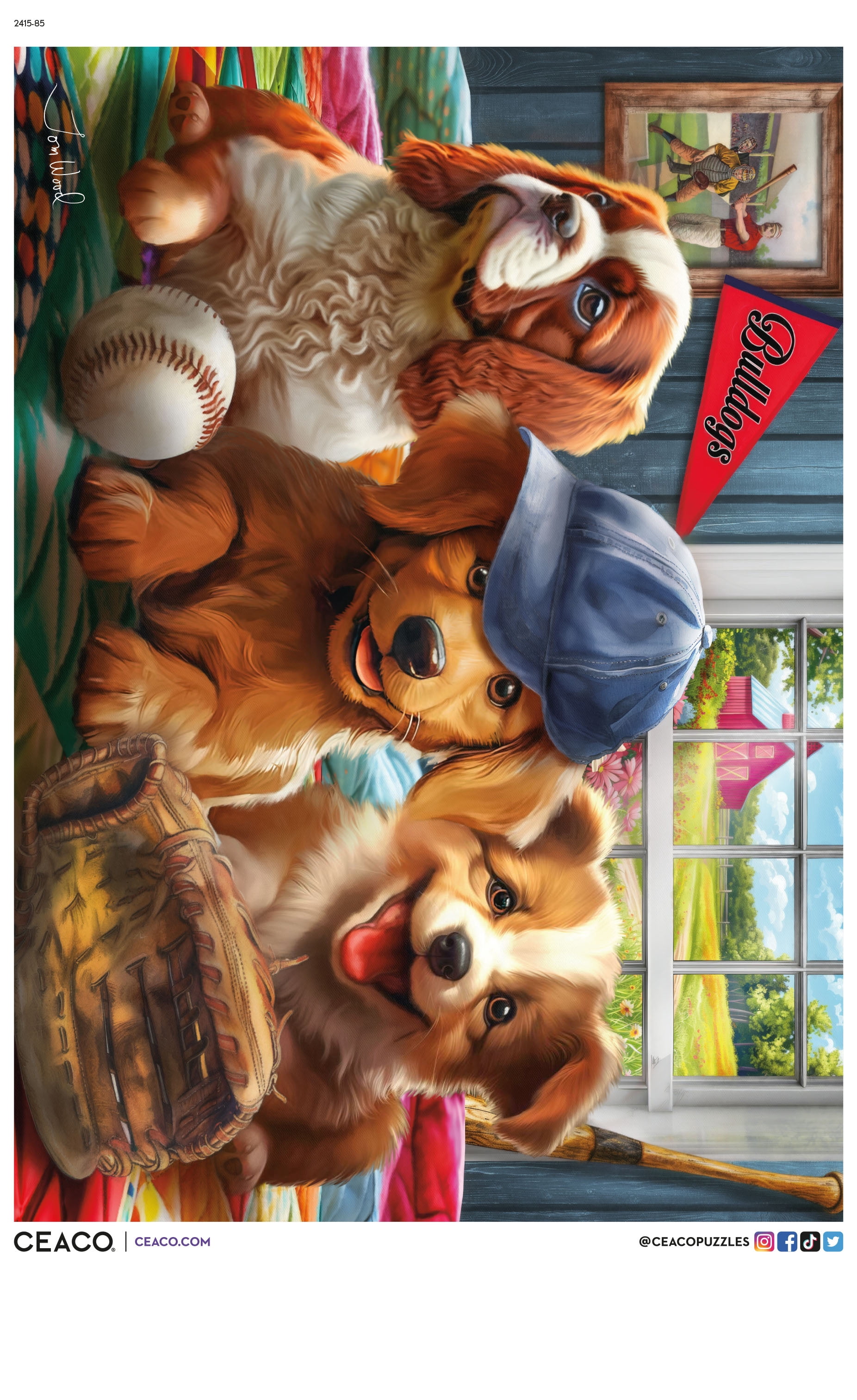 Ceaco Puppy Players 500-Piece Interlocking Jigsaw Puzzle for Adults Ages 14+