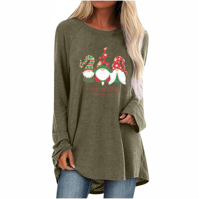 Tops para mujer Camisas Blusas Elegantes Camisas casuales de manga larga Estampado de moda Cómodo Transpirable Cuello redondo Odeerbi ODB-5
