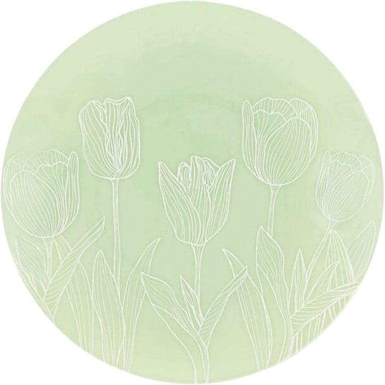 Paper Plates, Mint Green Disposable Paper Plates, Sturdy