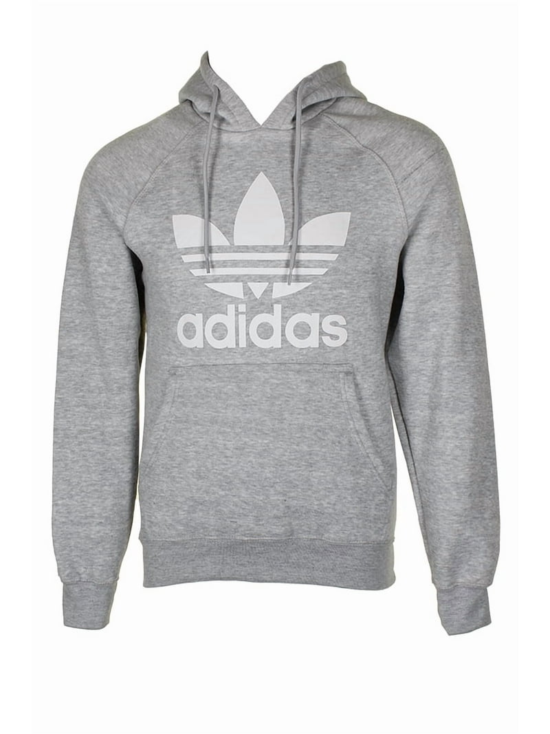 Adidas Men's Active Wear Trefoil Graphic Pullover Hoodie Grey