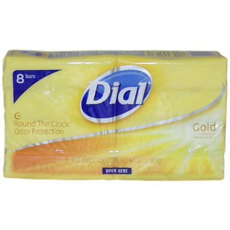 Dial Antibacterial Deodorant Bar Soap, Gold, 4 Ounce, 8