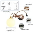 thumbnail image 2 of KAYYELAMP Gold with Dia 7.8" White Ball Glass Shade 15Ft Dimmable Plug Cable Hanging Lamp Vintage Pendant Light for Home Kitchen Farmhouse(No Bulb), 2 of 5