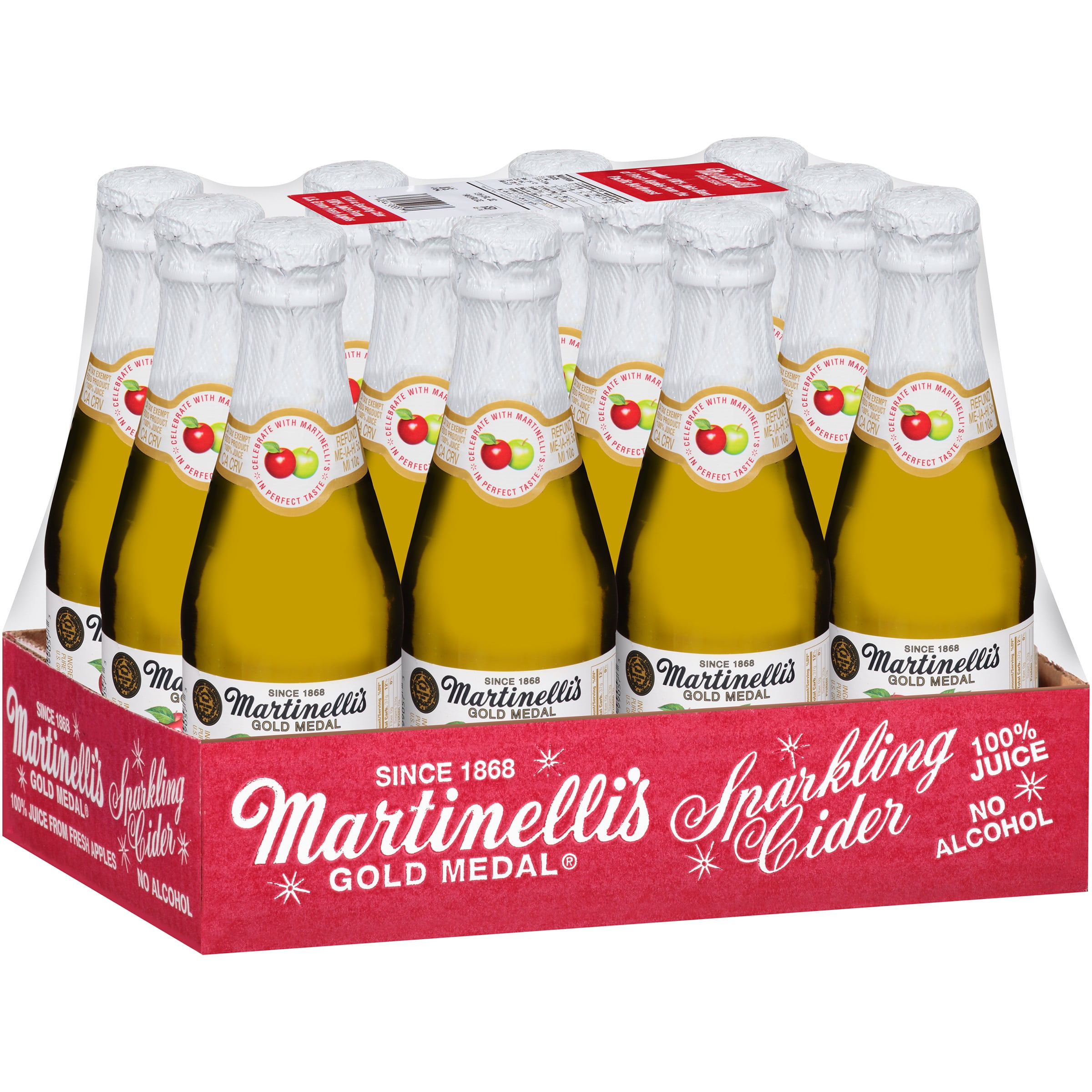 Pack of 6 Martinelli's Gold Medal 10oz Glass Bottle 100% Apple Juice 