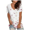 thumbnail image 2 of Azrian Womens Plus Size Tops,Fashion Women's Summer V-Neck Short Sleeve Print Casual T-shirt Blouse, 2 of 5