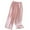 Pink, variant on KyCheLot Women's Wide Leg Sleep Pants Crop Ruffle Hem Cute Elastic Waist Casual Loose Homewear Pajama Shorts