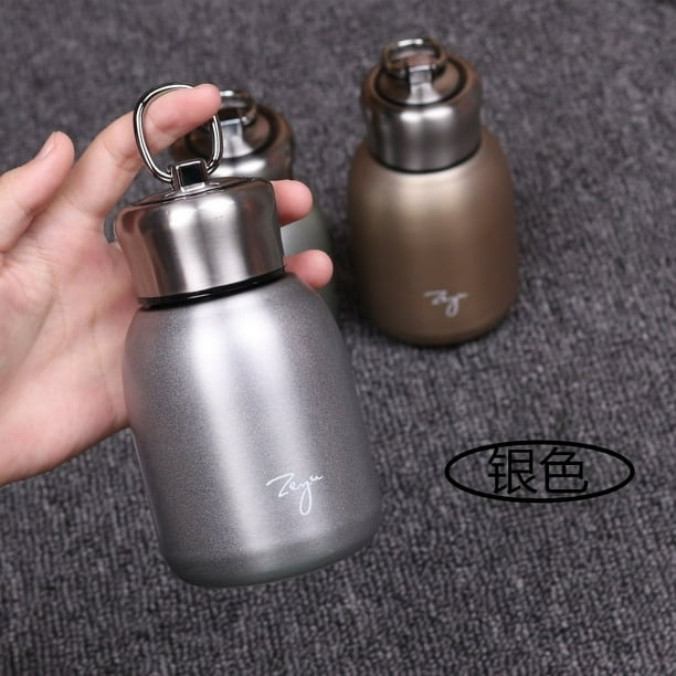 Mini taza portátil de acero inoxidable 304 para exteriores, color negro, para regalar, con forma de gordito, a la moda, portátil, de gran tamaño, con bolsillo