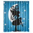 thumbnail image 1 of ABPHQTO Cartoon Blakc Butterfly Girl Lovely Snow Cortina de ducha Impermeable Cortina de ducha 150x180 cm, 1 of 2