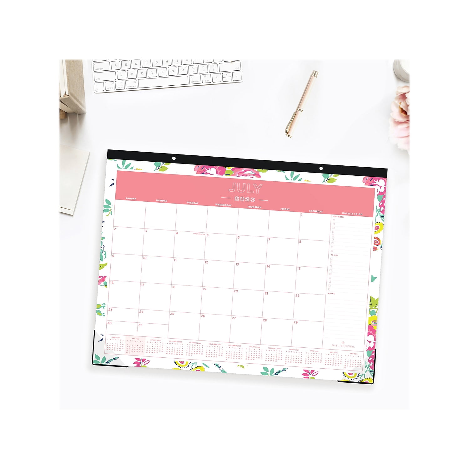 2023-2024 Monthly Desk Pad Calendar, 22x17, Day Designer for Blue Sky,  Peyton White - Walmart.com