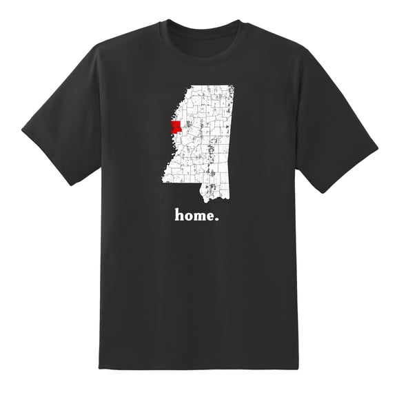 MS Map Mississippi Home State Love Mississippi Home Design T Shirt for Men Women Black,XXL