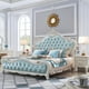 thumbnail image 1 of Bedroom furniture European full solid wood bed double bed American modern simple princess wedding bed real leather My Lux Decor Round, 1 of 3
