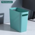 thumbnail image 3 of Large Trash Can Wastebasket Garbage Handles Classic Garbage Container Solid Color High-Capacity Organizers for Home Sundries Toiletries Storage Green, 3 of 9