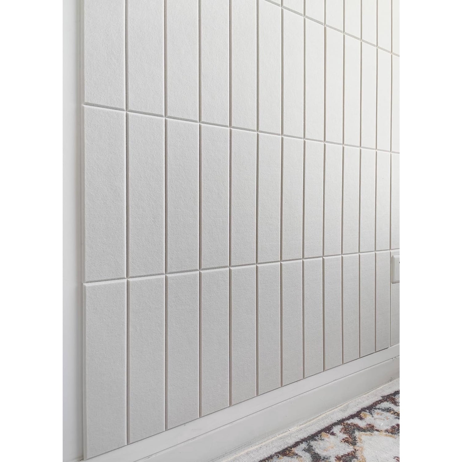 Large Cork Board Alternative - 12-Pack Felt Wall Tiles with Safe Removable Adhesive Tabs, Cork Wall Tiles Bulletin Board Home Office Essentials - Warm White